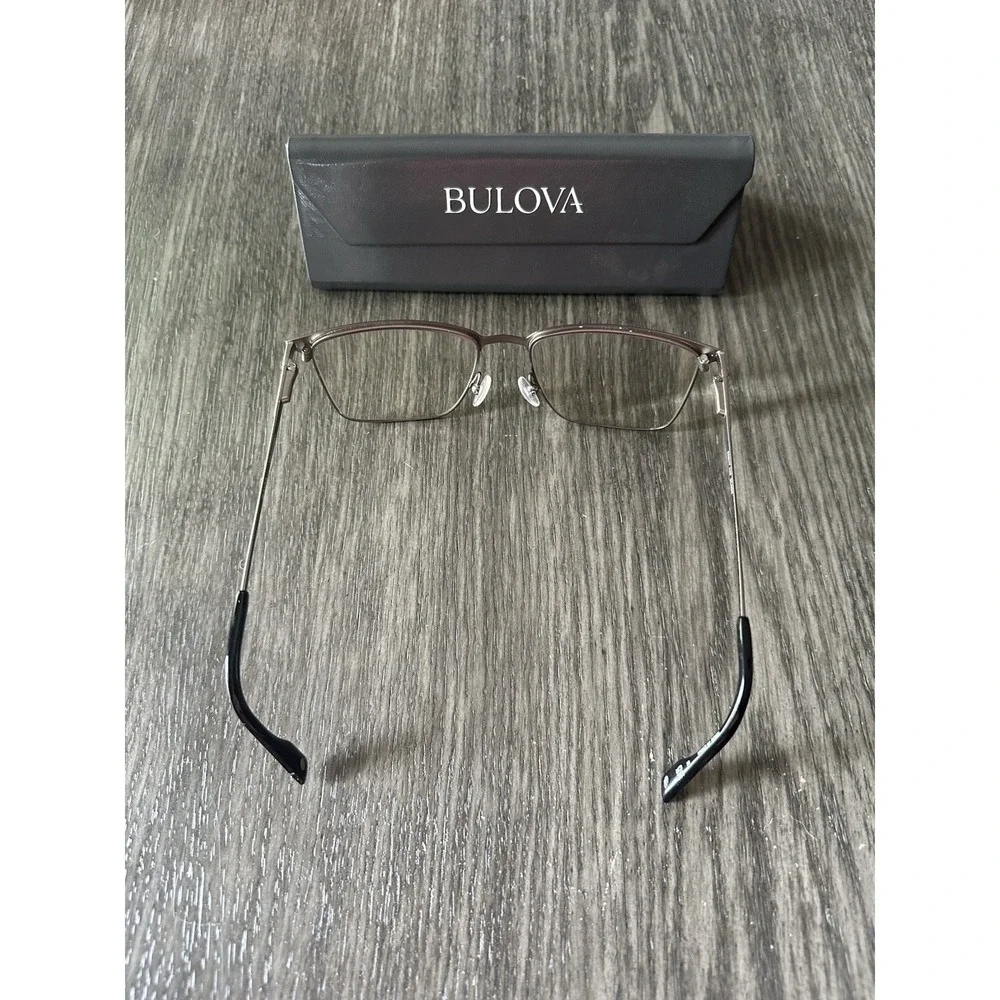 Bulova Eyeglasses, Frames Only, Hoodsport Black 55-17-145 Metal Frames With Case